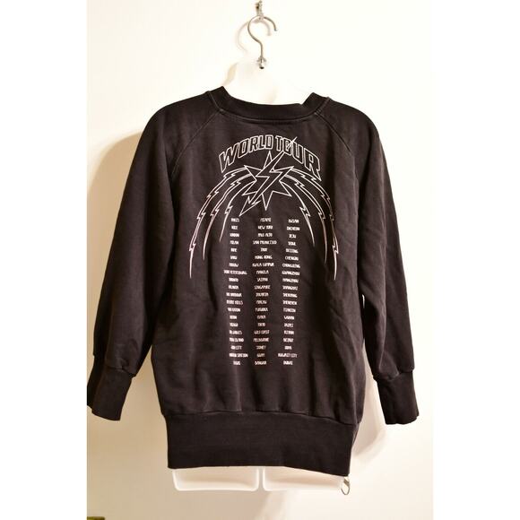Authentic Givenchy World Tour Lightening Bolt Distressed Sweater Pullover Black - Picture 2 of 12